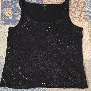 Talbots Black Sequin Tank Top
